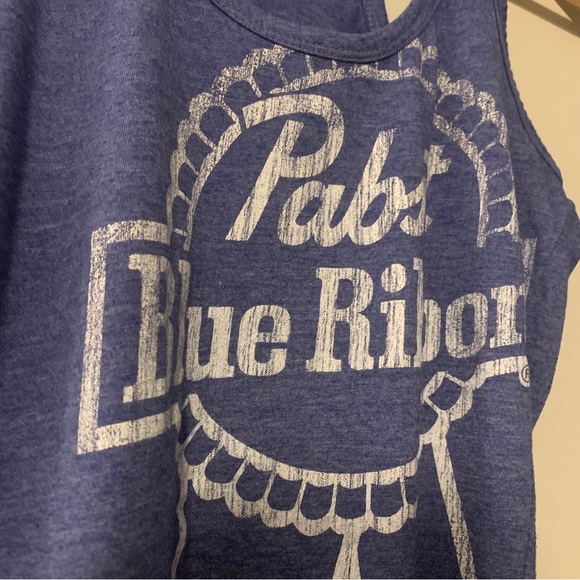 Pabst Blue Ribbon Blue Racer Back Tank Top Women Sz Small - Picture 4 of 5